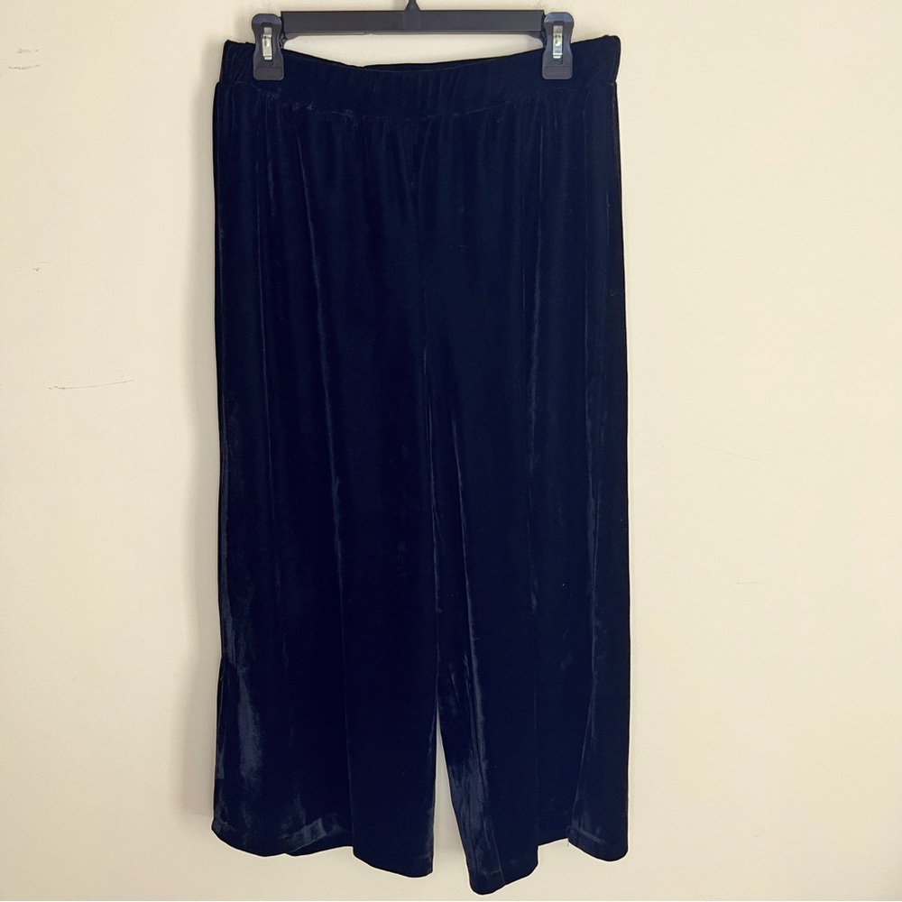 Black Velvet Women's wide leg elastic high waist pull on Pants size 10 Misstruth